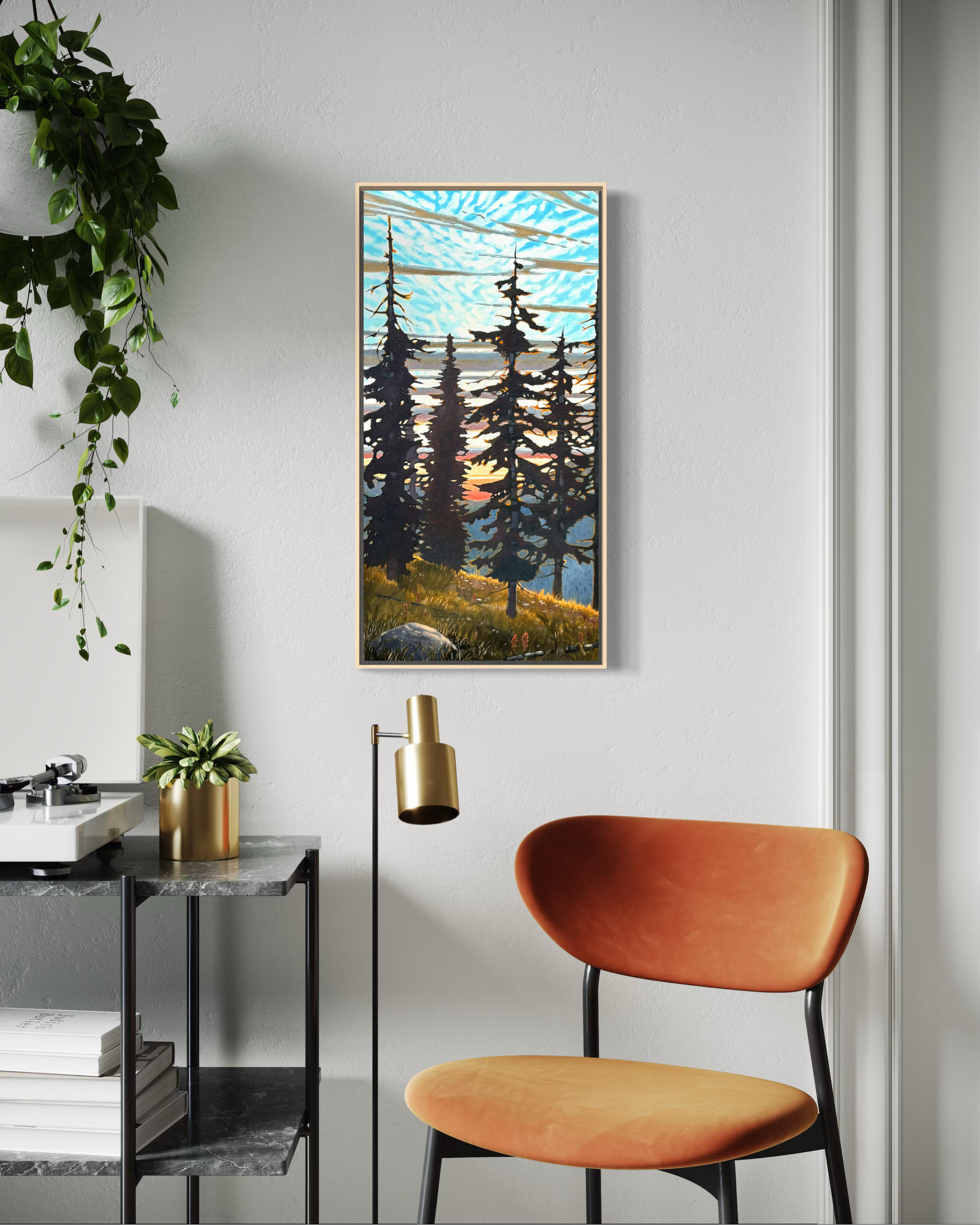 Chilcotin tree line - Original Oil painting on Panel